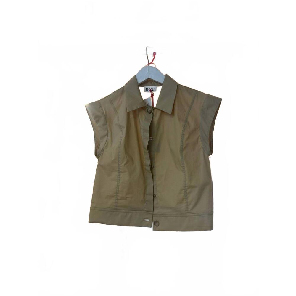 NEW B.YU women's trendy and cute poplin shirt in sand